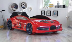 Lit Voiture Enfant Lune 90x190 avec LED et Son – Lit Design Chambre Enfant Moderne